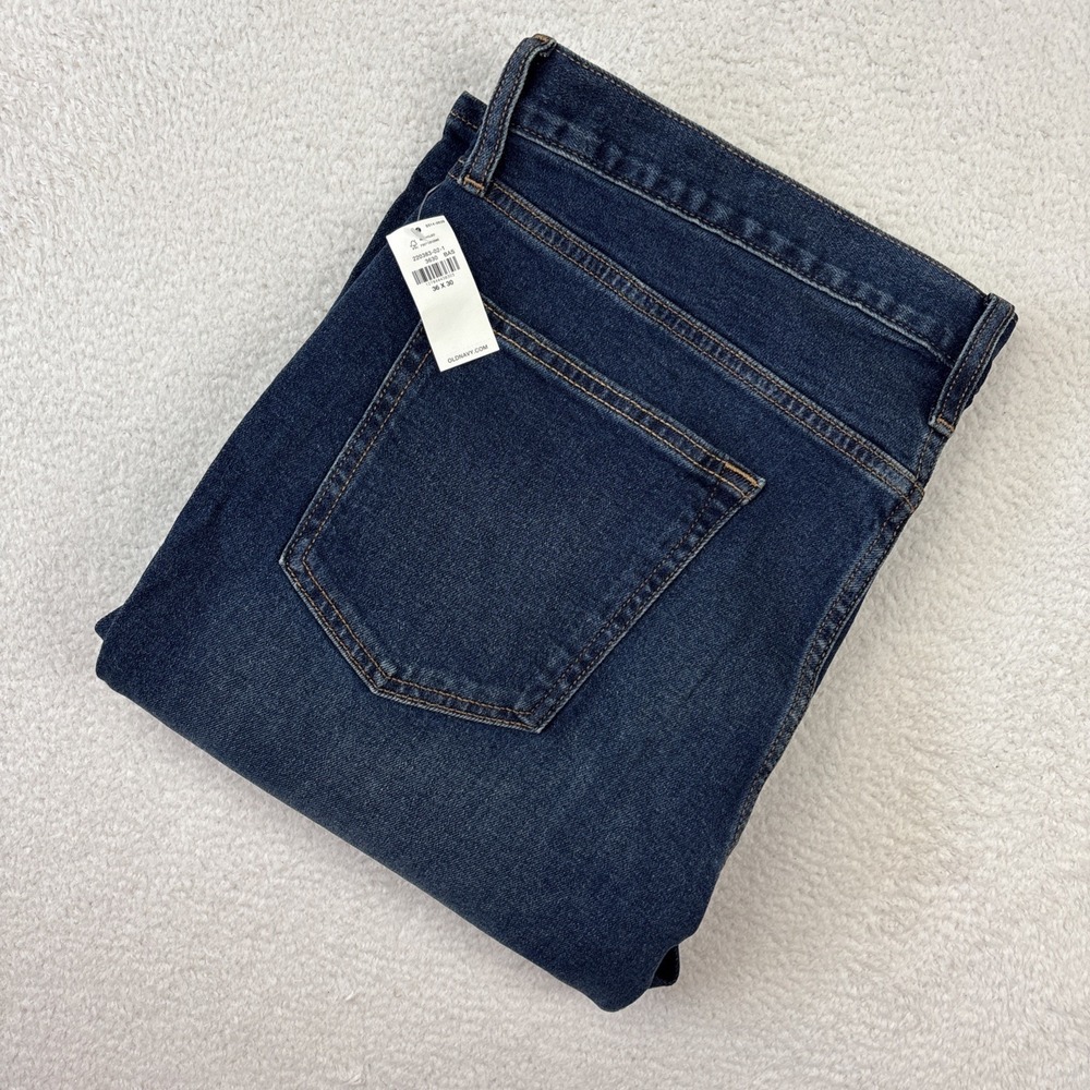 NEW OLD NAVY Boot-Cut Built-In Flex Mens Jeans 36/30 Blue Stretch Denim Bootcut